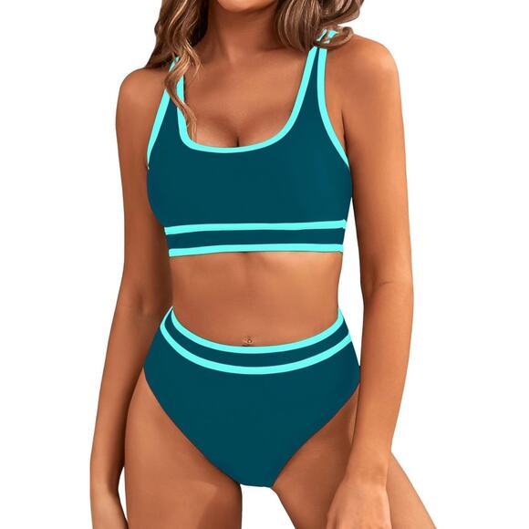 BMJL Womens High Waist Bikini Set Two Piece Swimsuit Cheeky High Cut Small - Picture 1 of 9